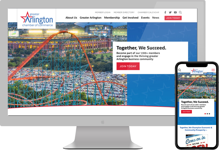 Greater Arlington Chamber of Commerce website preview