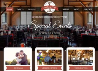 Wedding Venue Web Design for Hollow Hill Farm Event Center