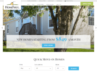 HomeFirst manufactured homes website design