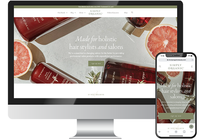 Simply Organic Beauty website preview